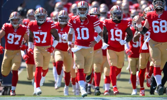 Super Bowl 2020: San Francisco 49ers. con amuleto para ganar el SB LIV