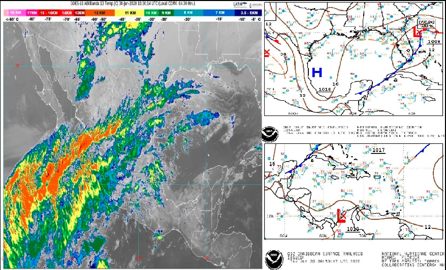 Clima Cancún, Playa del Carmen, Chetumal y Quintana Roo hoy 30 de Enero 2020