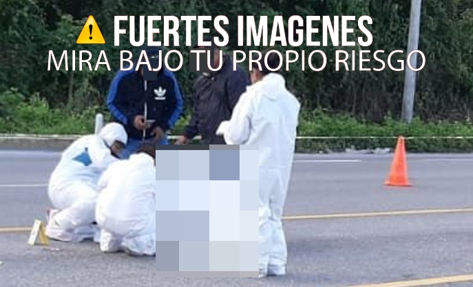 Cabezas humanas tiradas sobre la carretera de Playa del carmen