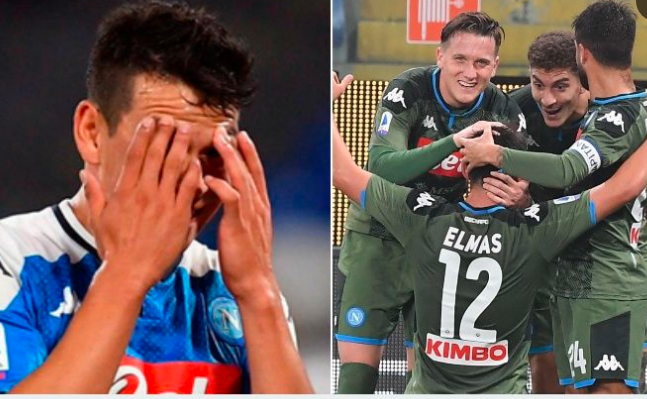 Napoli le gana al Sampdoria con el Chucky Lozano en la banca