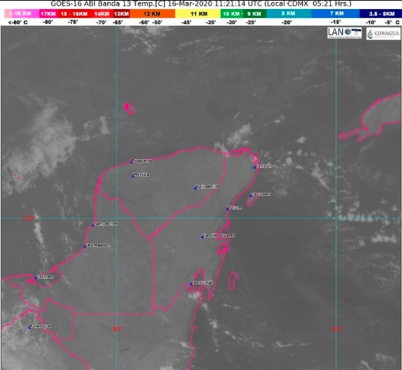 Clima Cancún, Playa del Carmen, Chetumal y Quintana Roo hoy 16 de Marzo 2020