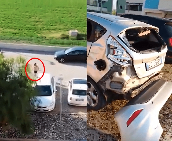 VIDEO VIRAL: Corredor enfurece y destroza a martillazos el auto de su vecina