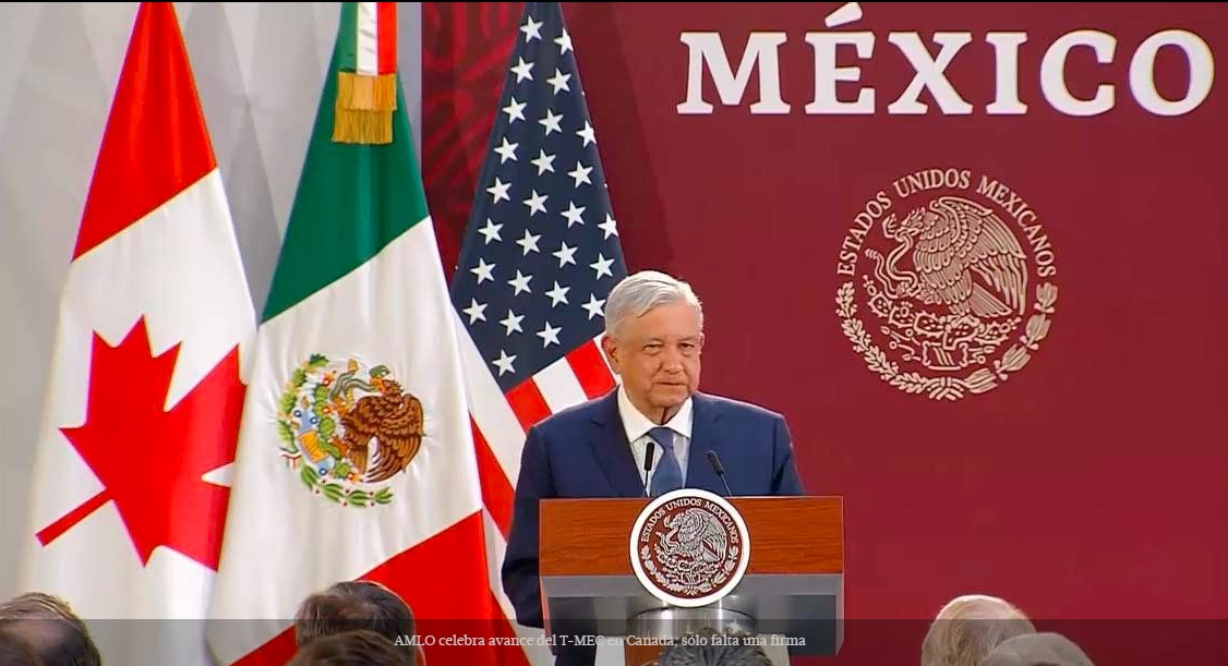 AMLO celebra avance del T-MEC en Canadá, sólo falta una firma