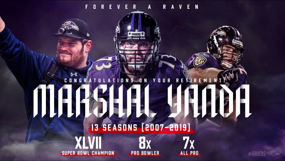 NFL: Se retira Marshal Yanda de los Baltimore Ravens