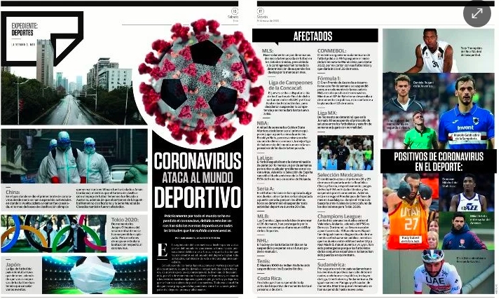 Coronavirus ataca al mundo deportivo