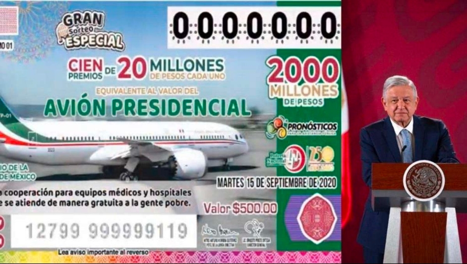 AMLO asegura que la rifa del avión Presidencial no se detiene pese a la pandemia