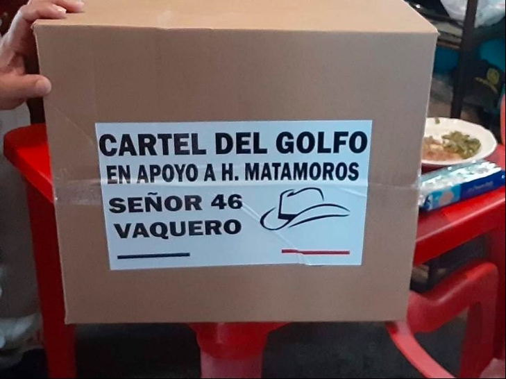 El Cártel del Golfo sigue repartiendo despensas ahora en Matamoros