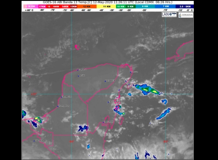 Clima Cancún, Playa del Carmen, Chetumal y Quintana Roo hoy 12 de Mayo 2020