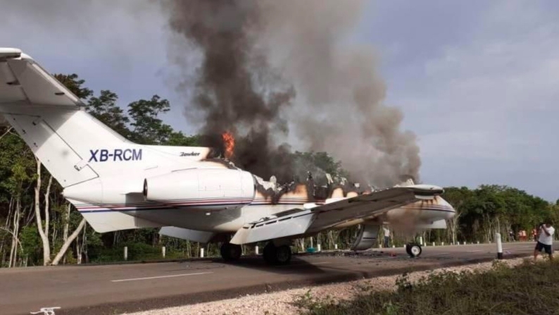 Fotos: Así quedó el narco jet de súper lujo que aterrizó en Quintana Roo