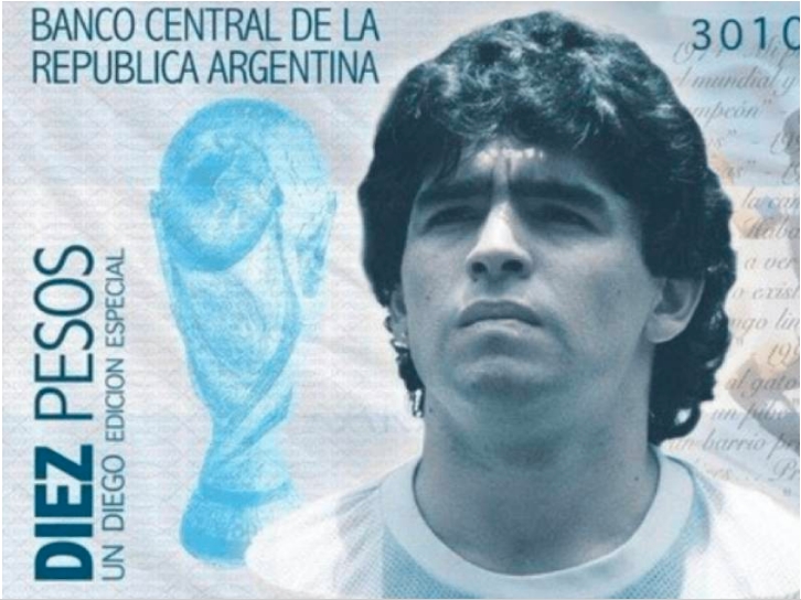 Proponen a Diego Armando Maradona como la nueva cara del billete de 10 pesos en Argentina