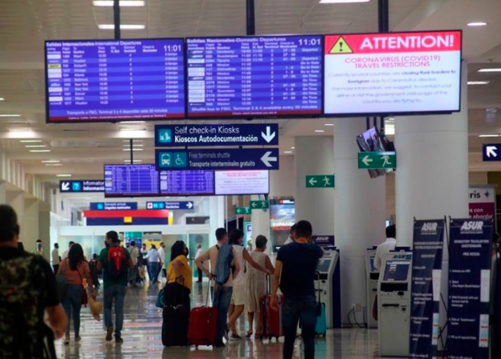 Aeropuerto de Cancún con mayor afluencia internacional