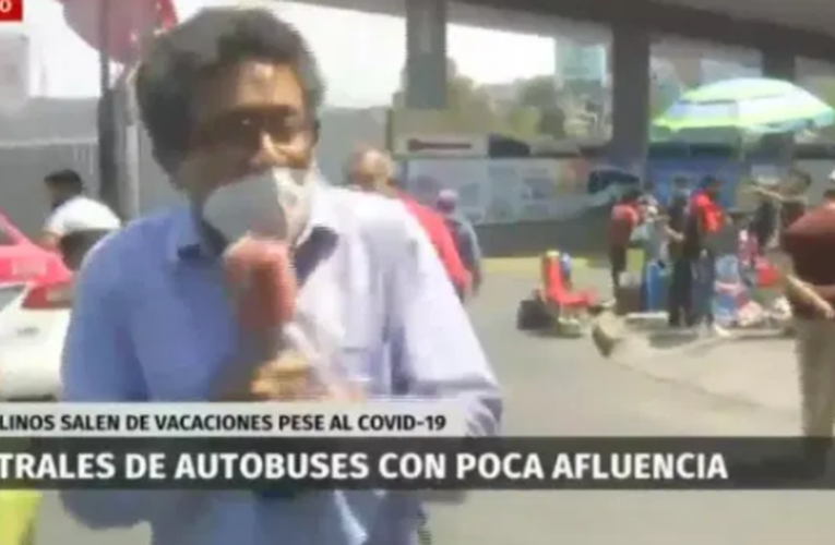 Video: Arrojan piedras a reportero en plena transmisión en la Cdmx