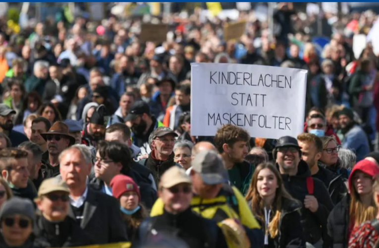 Protestan en Alemania contra medidas sanitarias