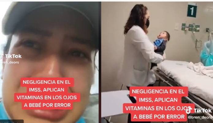 Denuncian negligencia, aplican vitaminas en los ojos de un bebé