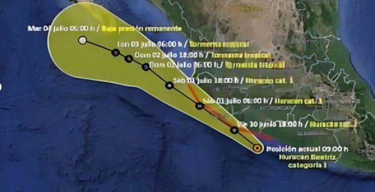 ¿Qué estados de México están amenazados por el huracán Beatriz y cuándo llegaría?