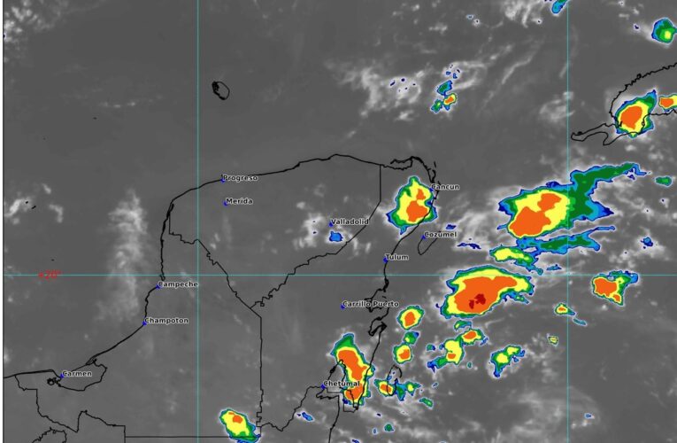 ALERTA DE LLUVIAS TORRENCIALES CON DESCARGAS ELÉCTRICAS EN LA PENÍNSULA DE YUCATÁN