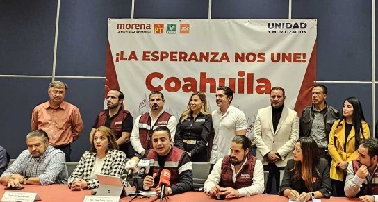 Morena presume que Sheinbaum “unificó” a partidos políticos en Coahuila