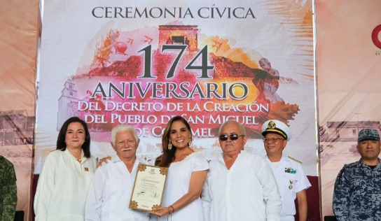 Celebra Mara Lezama con habitantes de Cozumel el 174 aniversario de creación del pueblo de San Miguel