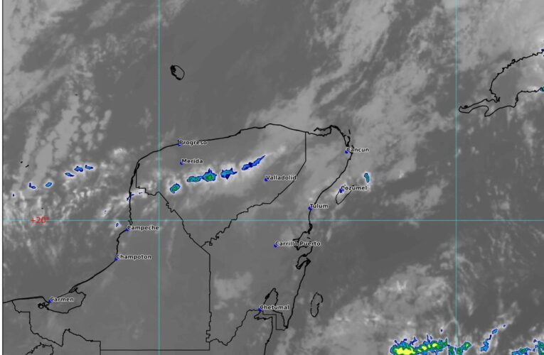 Pronóstico para la Península de Yucatán: Cielo nublado con chubascos