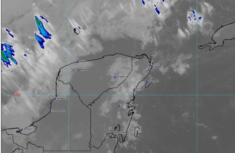 Prevén día nublado, con lluvias y chubascos en la Península de Yucatán