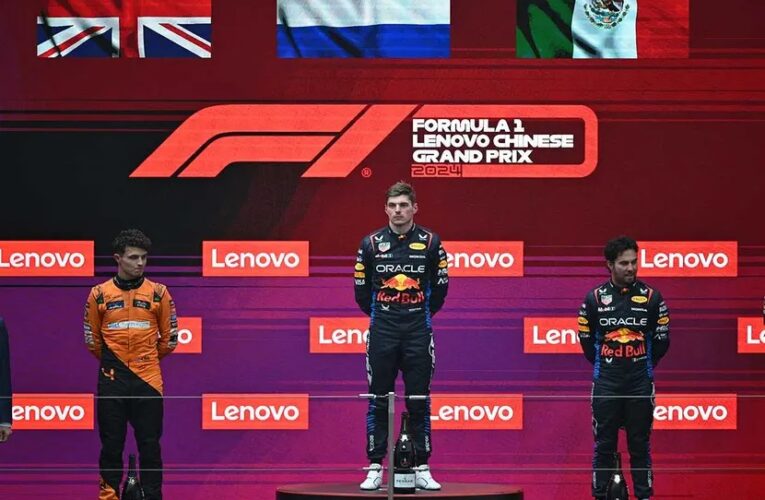 ¡Podio para ‘Checo’ Pérez! Tercero en el GP de China; Verstappen lo gana