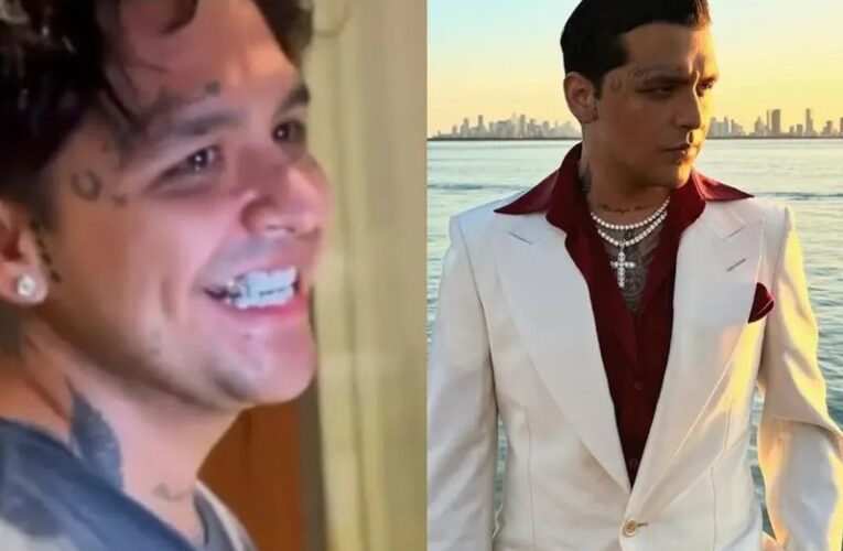 Christian Nodal sorprende con nueva dentadura de diamantes