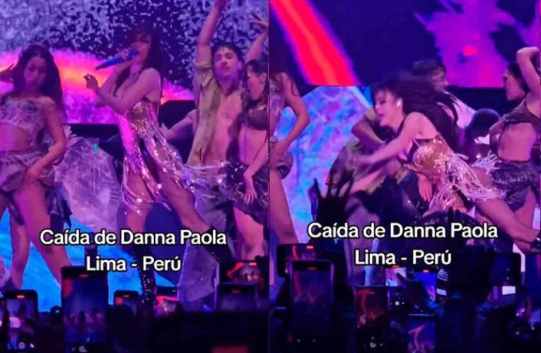 Danna Paola sufre de dolorosa caída durante show en Perú
