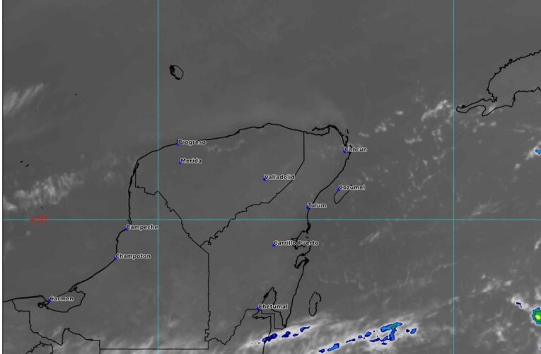 Cielo nublado y altas temperaturas en la Península de Yucatán; se esperan chubascos