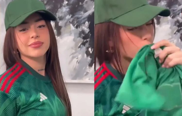 Nicki Nicole besa la playera de la selección mexicana