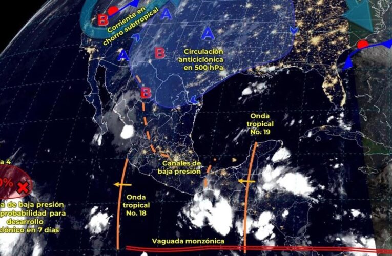 Nuevo ciclón, ondas tropicales y monzón provocarán lluvias intensas en México