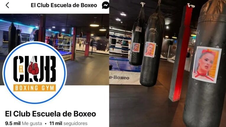 Escuela de boxeo en Monterrey pone sacos con la cara de Gala Montes