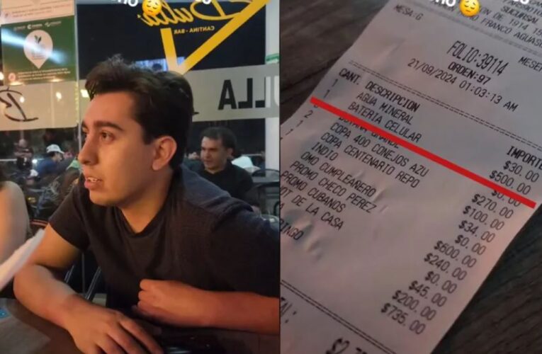 ¡Le salió caro! Joven muestra cuánto le cobraron en restaurante por cargar su celular