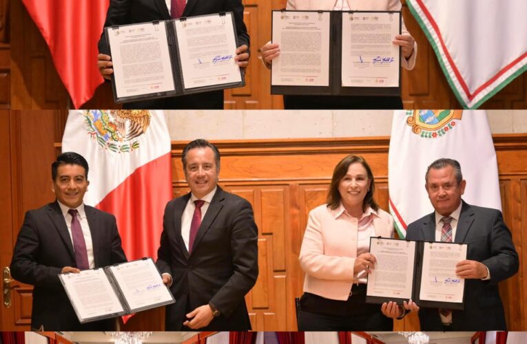 Rocío Nahle y Cuitláhuac García Firman Acta Protocolaria de Transición en Veracruz