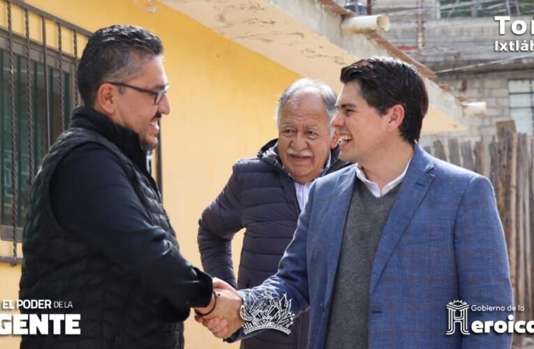 Toño Ixtláhuac supervisa avances en la rehabilitación de la calle Altamirano