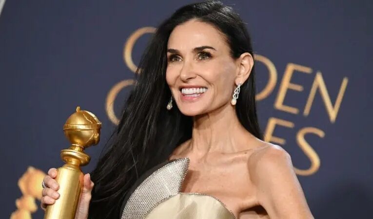 Demi Moore conmueve con su discurso tras su histórica victoria en los Globos