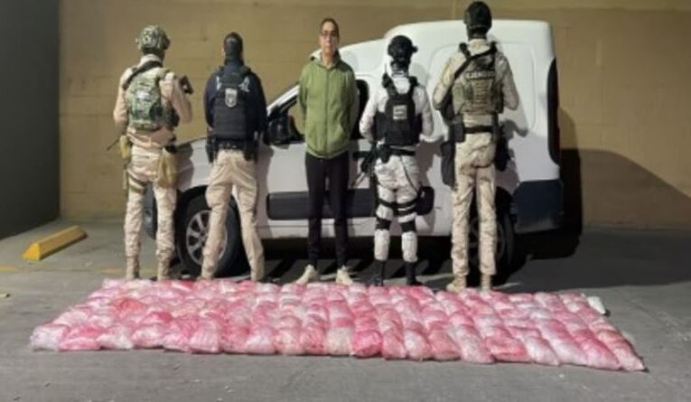 Detienen a sujeto con más de 100 kilogramos de metanfetamina en Baja California