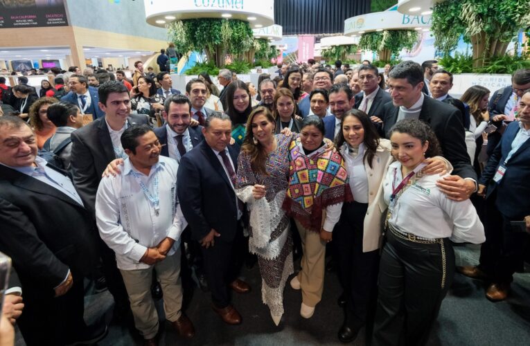 Mara Lezama y Josefina Rodríguez cortan listón del Pabellón Caribe Mexicano, el más grande de México en FITUR 2025