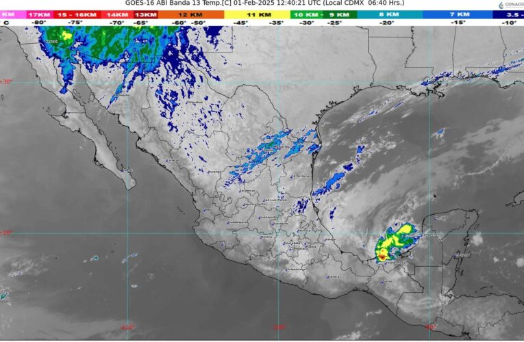 El frente número 25 se extenderá al norte en la Península de Yucatán