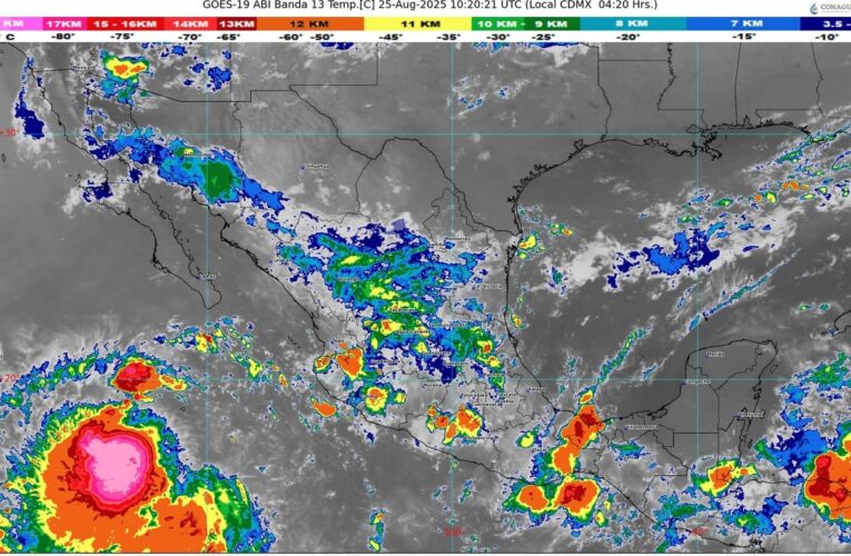 La onda tropical número 25 se desplazará sobre el sur de México