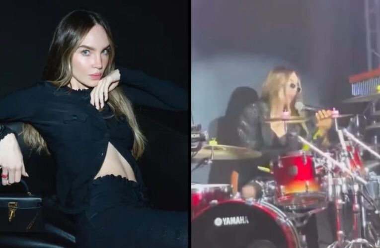 Belinda sufre lesión tras tocar la batería en uno de sus conciertos: “Lo único que me faltaba”