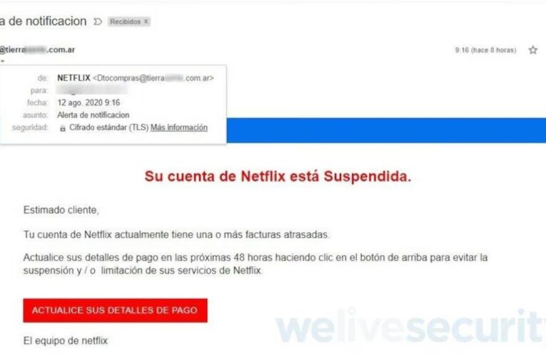 Nuevo fraude digital: correos de “Netflix” buscan robar contraseñas y datos bancarios