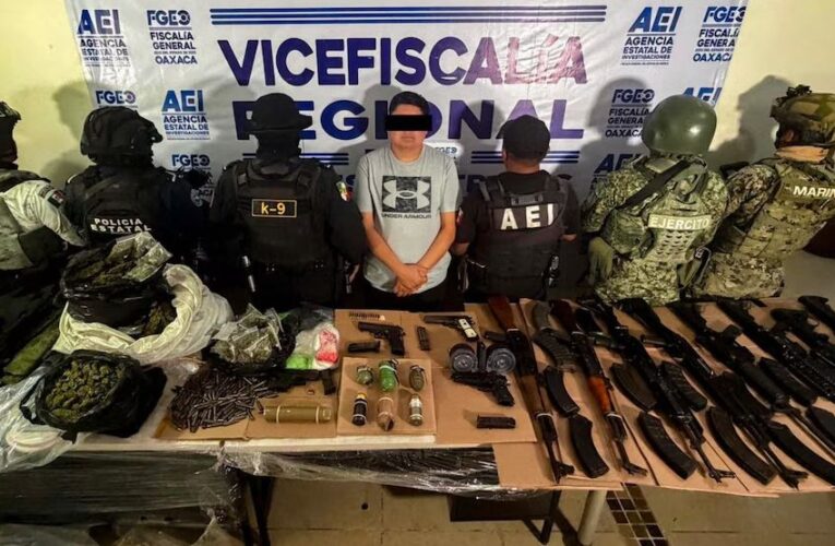 Cayó líder de “Los Medina”, nueva célula narco en Ocotlán de Morelos, Oaxaca: le incautaron granadas, drogas y armas
