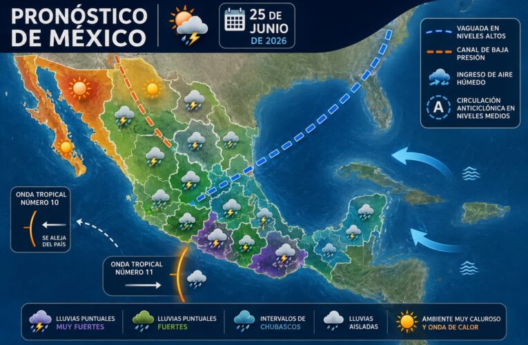 La onda tropical número 11 se extenderá sobre el Pacifico Sur mexicano