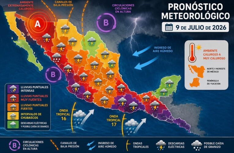 Las ondas tropicales 16 y 17 generarán lluvias en México