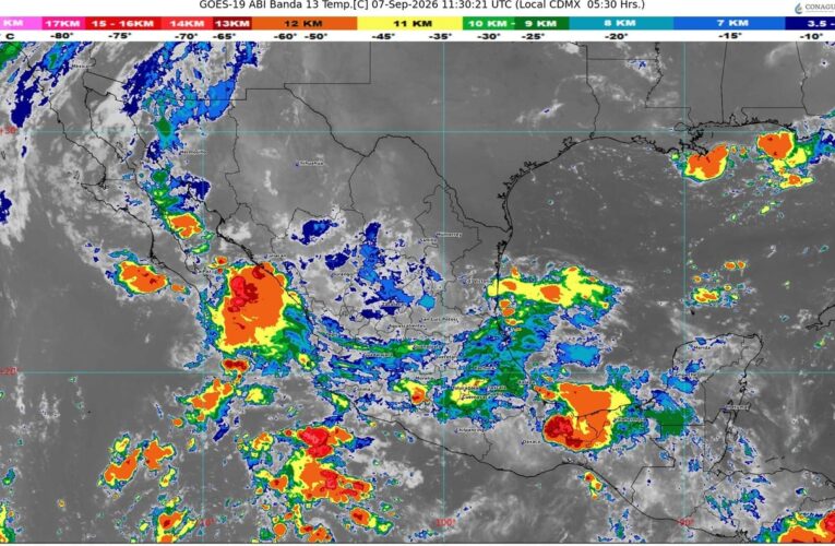 Se pronostican lluvias puntuales de muy fuertes a intensas en 21 entidades de la República Mexicana