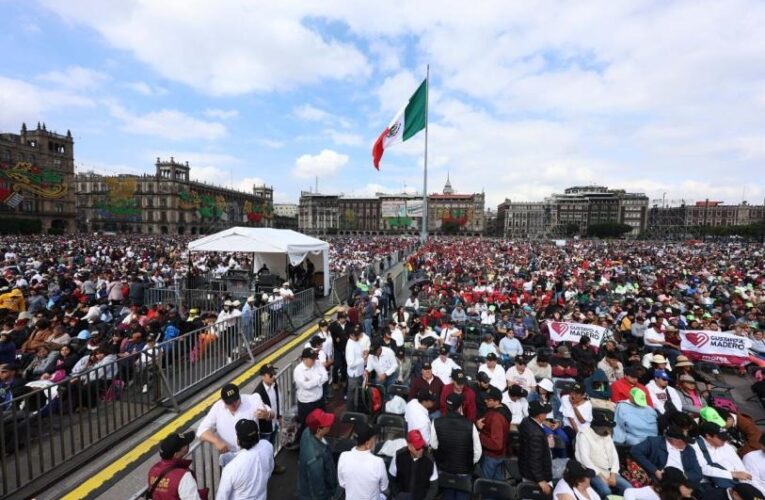Sheinbaum cierra hoy en el Zócalo gira nacional de rendición de cuentas